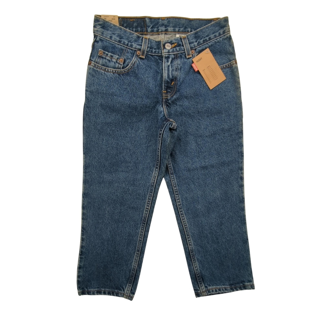 Vintage Levis 505 Jeans Boys 27x21 Husky Regular Fit Straight Leg 90s Deadstock